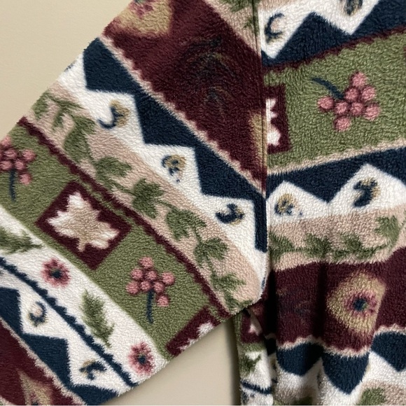 Nick & Sarah Vintage Cottagecore Fleece Zip jacket Women’s Large 90s - Picture 5 of 11